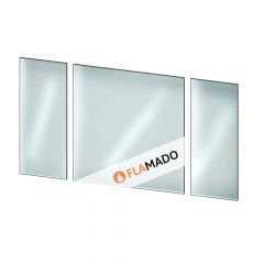 Kaminscheibe 350x330x4mm Schtscheibe mittig / 350x140x4mm Glaskeramik Set, passend für Dan Skan** Kamine | günstig | schamotte-shop.de 

