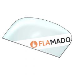 Glaskeramik Kaminscheibe 402x282x5mm (mit Rundung) unserer Marke FLAMADO pas. für Leda Kamine