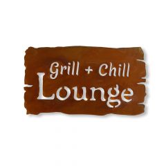 Edelrost Schild BBQ Lounge » Schamotte-Shop.de