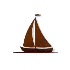 Edelrost Segelboot mit Fuß