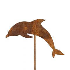 Edelrost Delfin mit Stecker