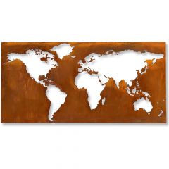 Edelrost Worldmap negativ XXL » Schamotte-Shop.de