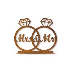 Edelrost Mrs. and Mr. Aufsteller mit Fuß