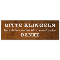 Bitte klingeln - Edelrost Schild 