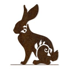 Hase mit Ranken in Edelrost » 15 bis 40 cm, Design & Produktion in Handarbeit , schneller Versand & Top Preise