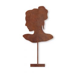 Edelrost Damenbüste mit Fuß