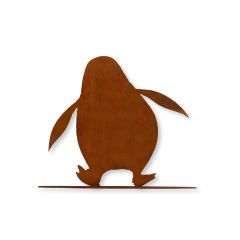 Edelrost Pinguin mit Fuß