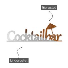 Edelrost Cocktailbar Aufhänger 20 x 60 cm