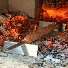 Halterung für Kebab Grill Spieße Edelstahl 2er-Set