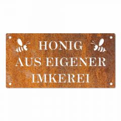 Honig aus eigener Imkerei, Schild in Edelrost, 40 x 20 cm 