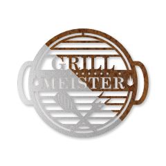 "Grillmeister" Edelrostschild von Ø 25 cm bis Ø 40 cm