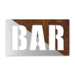 "BAR" Schild in Edelrost, in wählbarer Größe