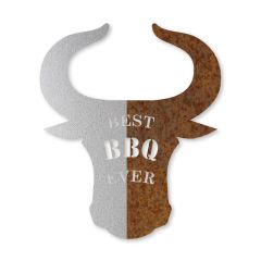 Edelrostschild "Stierkopf" Best BBQ ever
