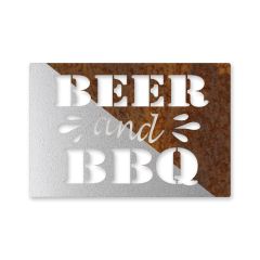 Edelrostschild Beer and BBQ 20 x 30 cm