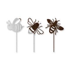Deko-Bienen aus Edelrost, im 3er Set