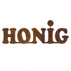 Edelrost "Honig" Schriftzug mit Aufhänger