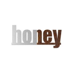 Edelrost "Honey" Schriftzug mit Aufhänger