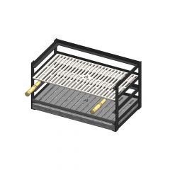 Grillschublade 70x40cm mit Rosten &amp; Aschekasten