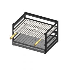 Grillschublade 60x45cm mit Rosten & Aschekasten