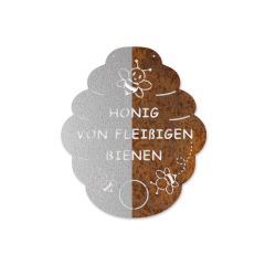 Edelrostschild Bienenstock - Honig von fleißigen Bienen