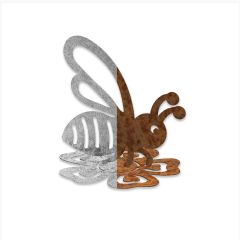 Biene Udo mit Blumenfuß in Edelrost