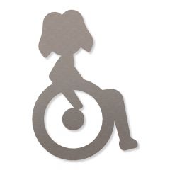 Rollstuhlfahrerin Piktogramm aus Edelstahl