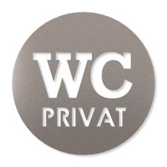 WC privat Piktogramm rund aus Edelstahl