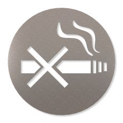 Rauchverbot Piktogramm rund aus Edelstahl