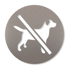 Hunde verboten Piktogramm rund aus Edelstahl