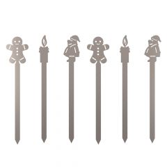 Burgerspieße Weihnachtskollektion Pack 1 aus Edelstahl 6er Set