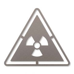Warnung vor radioaktiven Stoffen Piktogramm aus Edelstahl