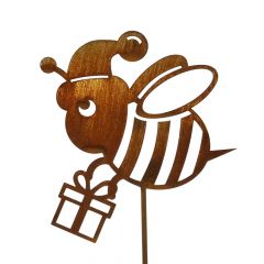 Weihnachtsbiene in Edelrost mit Stecker 30 bis 48 cm Höhe