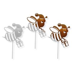 Weihnachtsbienen aus Edelrost, im 3er Set