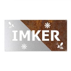 Edelrostschild Imker - 20 x 40 cm