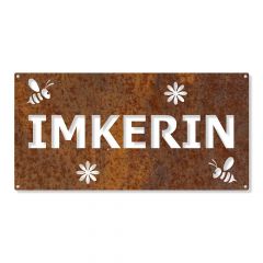 Edelrostschild Imkerin - 20 x 40 cm