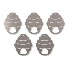 Edelstahl Baumanhänger Bienenstock 10,0 x 8,5 cm im 5er Set