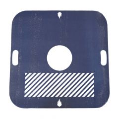 Feuerplatte / Grillplatte mit integriertem Rost quadratisch 78 x 78 cm Design 2