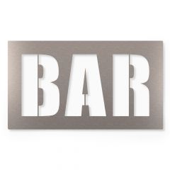 "BAR" Schild aus Edelstahl, in wählbarer Größe