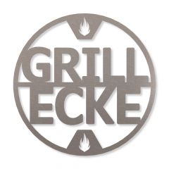 Edelstahlschild Grillecke Ø 30 cm