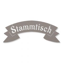 Banderolenschild Stammtisch in Edelstahl