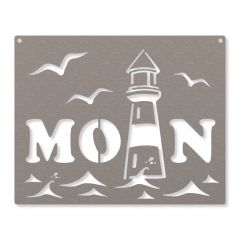 Edelstahl Schild Moin