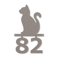 Edelstahl Katze Schild mit Hausnummer