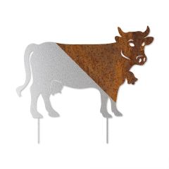Edelrost Milchkuh mit Stecker 68,5 x 80,0 cm
