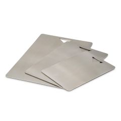 Schneidebretter mit Ausschnitt aus Edelstahl im 3er Set Schamotte-Shop.de
