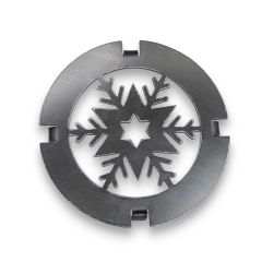 Grillrost Ø 21 cm Einsatz für Feuerplatte Schneeflocken Design Schamotte-Shop.de