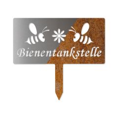 Edelrost Beetstecker Bienentankstelle 30 x 15 cm Schamotte-Shop.de