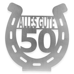 Alles Gute – Hufeisen aus Edelstahl 24 x 22,5 cm Schamotte-Shop.de