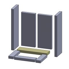 Bodenstein hinten 380x100x30mm Feuerraumauskleidung (Vermiculite), passend für Caminos** Kamine