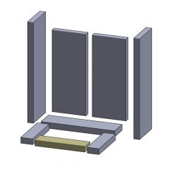 Bodenstein vorne 258x70x30mm (Vermiculite) passend für Caminos Optio **