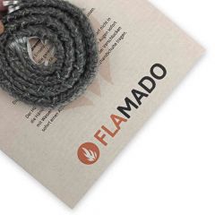 Dichtschnur flach 9x4mm / 2m selbstklebend | Gesamtansicht eingedreht | Flamado | Schamotte-Shop.de